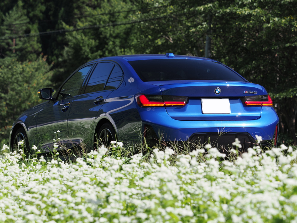 BMW G20 M340iと蕎麦の花