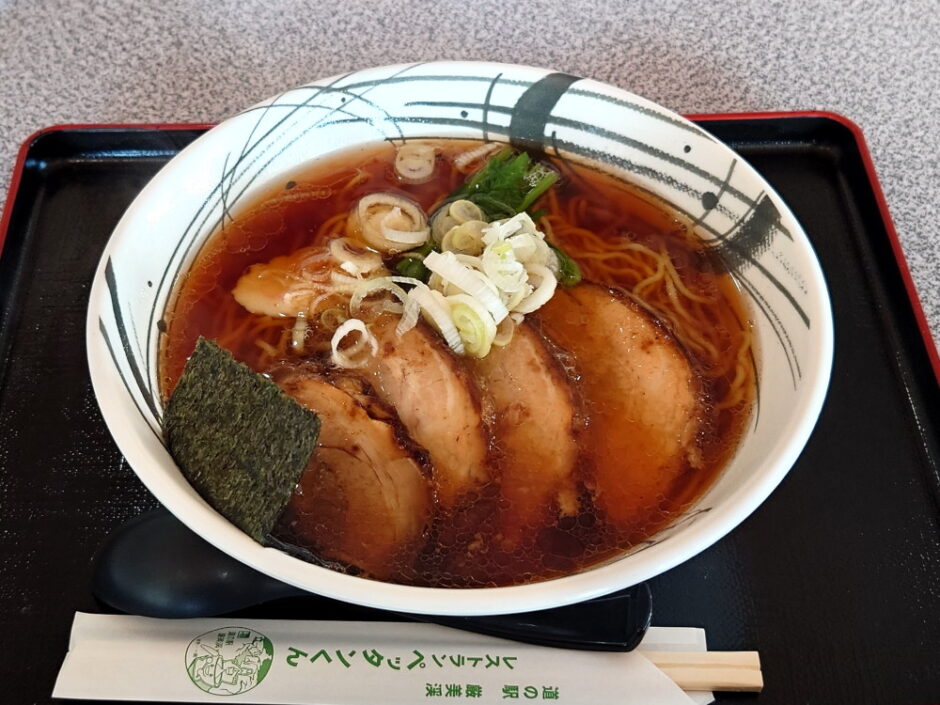 黄金こめ豚のチャーシュー麺　道の駅厳美渓